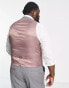 Фото #2 товара River Island Big & Tall skinny suit waistcoat in grey