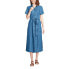 ფოტო #4 პროდუქტის Women's Indigo TENCEL Fiber Midi Dress