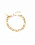 Neck On The Line 6mm gold plated stainless steel figaro bracelet