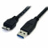 Фото #1 товара Универсальный кабель USB-MicroUSB Startech USB3AUB50CMB Чёрный