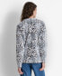 ფოტო #2 პროდუქტის Women's Animal-Print Textured Long-Sleeve Cardigan