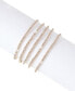 ფოტო #1 პროდუქტის Women's 14K Gold-Tone Plated Crystal Stretch Bracelet Set, 2 pieces