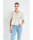 Фото #2 товара Women's Abstract Floral Print Ruffle Top