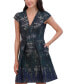 Women's Jacquard Fit & Flare Mini Dress