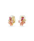 ფოტო #2 პროდუქტის Mixed Cuts, Flower, Pink, Gold-Tone Gema Clip Earrings