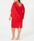 Plus Size Ruched Cape Dress