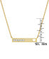 ფოტო #3 პროდუქტის Lab-Grown White Sapphire Five Stone & Heart Bar 18" Pendant Necklace (1/4 ct. t.w.) in 14K Gold-Plated Sterling Silver