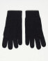 Polo Ralph Lauren merino wool gloves in black with logo