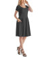 ფოტო #3 პროდუქტის Women's Scoop Neck Knee Length with Pocket Dress