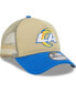 Фото #4 товара Men's Tan, Royal Los Angeles Rams All Day A-Frame Trucker 9FORTY Adjustable Hat