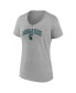 Фото #3 товара Women's Heather Gray Michigan State Spartans Evergreen Campus V-Neck T-shirt
