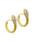 ფოტო #2 პროდუქტის 14K Gold-Plated Snake Crystal Wrap Huggie Earrings
