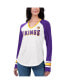 Фото #1 товара Women's White, Purple Minnesota Vikings Top Team Raglan V-Neck Long Sleeve T-shirt