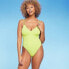 Фото #3 товара Women's Tunneled Plunge One Piece Swimsuit - Shade & Shore Yellow XS