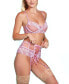 Фото #2 товара Women’s 3 PC Lingerie Set Patterned in Lace Trimmed Garter Skirt and Bra with Pink Lace down Ribbon