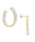 Crystal Curved Post Earring, Gold Plate and Silver Plate