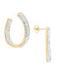 ფოტო #1 პროდუქტის Crystal Curved Post Earring, Gold Plate and Silver Plate