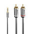 Фото #6 товара Lindy 0.5M PHONO AUDIO CABLE - CROMO LINE - 3.5mm - Male - 2 x RCA - Male - 0.5 m - Anthracite