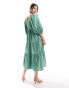 Nobody's Child Ruby balloon sleeve midaxi dress in green