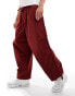 ASOS DESIGN oversized balloon parachute trouser in burgundy