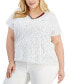 ფოტო #1 პროდუქტის Plus Size V-Neck Dot-Print Top