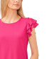 Women's Ruffled Flutter-Sleeve Short Sleeve Knit Top