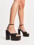 Фото #1 товара ASOS DESIGN Nixie ring detail platform high heeled sandals in black