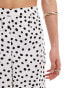 Wednesday's Girl polka dot wide leg trousers in white