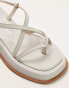 Topshop Jen leather strappy sandal in off white