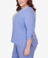 Фото #3 товара Plus Size Summer Breeze Embroidered Top with Tie Sleeves