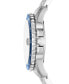 ფოტო #2 პროდუქტის Men's Blue Dive Three-Hand Date Silver-Tone Stainless Steel Watch 42mm