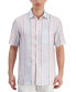 Фото #1 товара Men's Dart Striped Short-Sleeve Linen Shirt, Created for Macy's