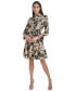 Women's Button-Front Long-Sleeve Dress