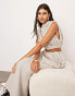 ASOS EDITION jersey twist detail maxi skirt co-ord in pale grey Серый, 32 - фото #4