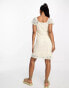 Фото #2 товара Vero Moda knot front lace mini dress in cream