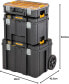 Dewalt Mobile T STAK Box DWST83347-1 (Tilting Telescopic Handle, IP54 Protection, Robust Heavy Duty Wheels, Metal Clasps, Label Holder for Labelling) Pack of 1
