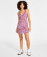 ფოტო #1 პროდუქტის Juniors' Ruched Mesh Mini Dress