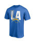 Фото #3 товара Men's Powder Blue Los Angeles Chargers Hometown Collection 1st Down T-shirt