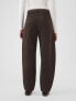 High Rise Corduroy Tapered Ankle Trousers