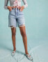 Miss Selfridge longline denim boyfriend short in blue wash