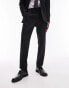 Topman slim tux suit trousers with tonal sateen side stripe in black Черный, W32 Short - фото #8