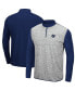 ფოტო #2 პროდუქტის Men's Heathered Gray, Navy Notre Dame Fighting Irish Prospect Quarter-Zip Jacket