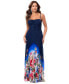 Women's Sunburst Floral-Ombré Long Dress