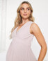 Фото #8 товара TFNC Maternity pleat waistband maxi dress in mink pink