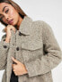 Vero Moda teddy shacket in stone