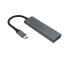 Фото #5 товара Akasa USB Type-C 4 Port Hub - USB 3.2 Gen 1 (3.1 Gen 1) Type-C - USB 3.2 Gen 1 (3.1 Gen 1) Type-A - 5000 Mbit/s - Grey - Aluminium - Polyvinyl chloride (PVC)