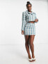 Фото #3 товара Miss Selfridge double breasted dogtooth cropped jacket co-ord in blue