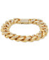 Фото #3 товара Men's Cubic Zirconia Curb Link Chain Bracelet in 14k Gold-Plated Sterling Silver