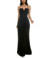 Фото #1 товара Juniors' Notch-Neck Slit-Front Gown