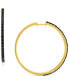 Фото #1 товара Onyx Medium Hoop Earrings in 14k Gold-Plated Sterling Silver, 1.5"